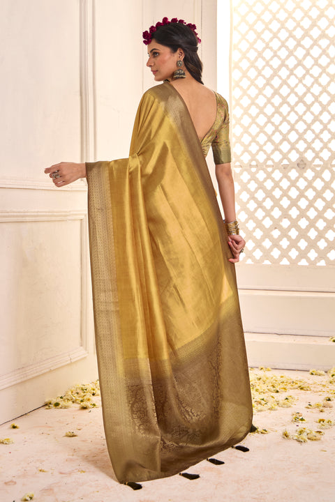 KcPc New beautiful Tissue silk  Banarasi Style Party wear saree STR