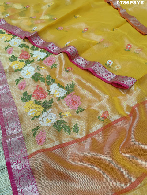 KcPc New Kota Doria Hand Embroidery With Crosia Work Saree  PUSP