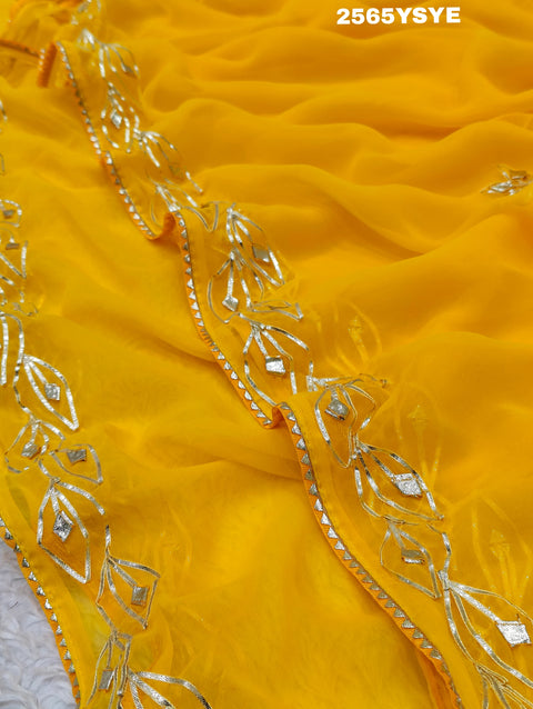 KcPc Latest Chiffon Bollywood Style Gotapatti Work Saree MHS