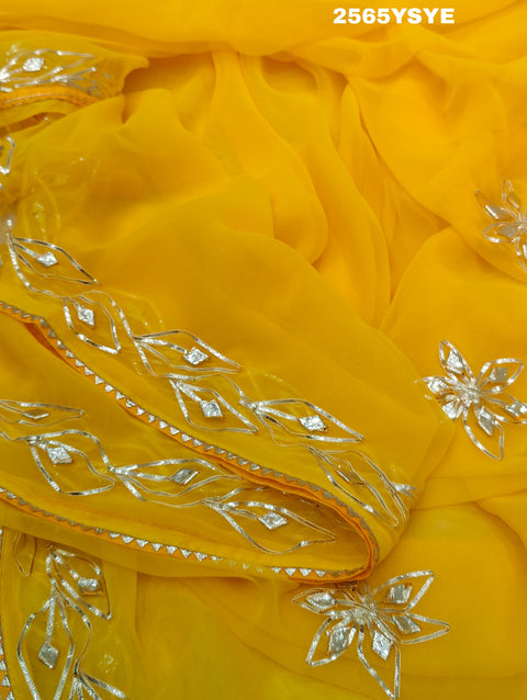 KcPc Latest Chiffon Bollywood Style Gotapatti Work Saree MHS