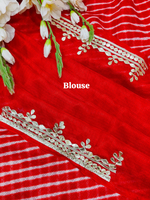 KcPc Beautiful Leheriya  Gota Patti Saree in Kota Doriya Fabic  AMT